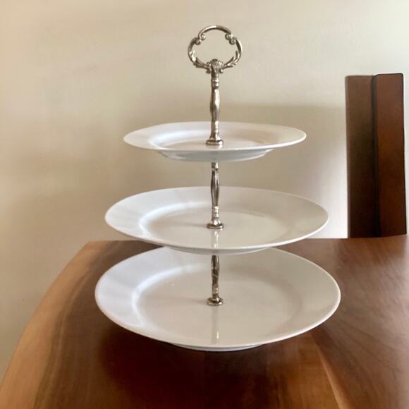 Studio Silversmiths Cordon Bleu Three Tier Porcelain Server - Picture 1 of 7